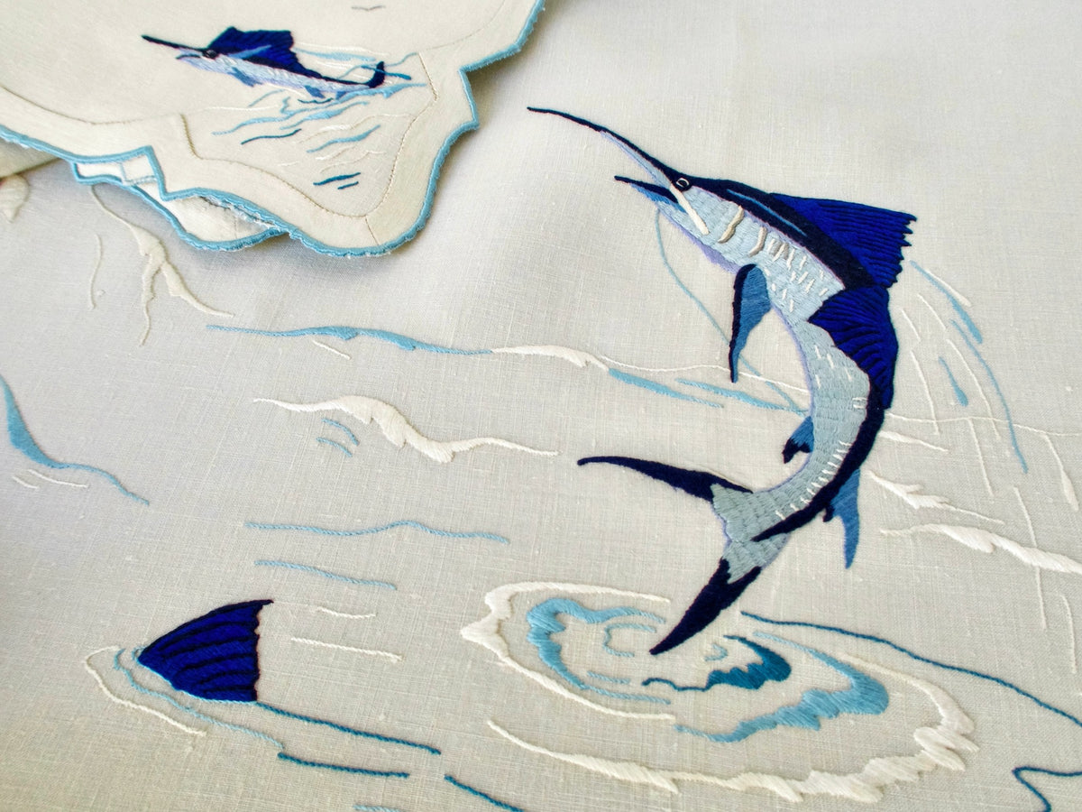 Marlins Vintage Madeira Tablecloth 66x120 with 12 Napkins