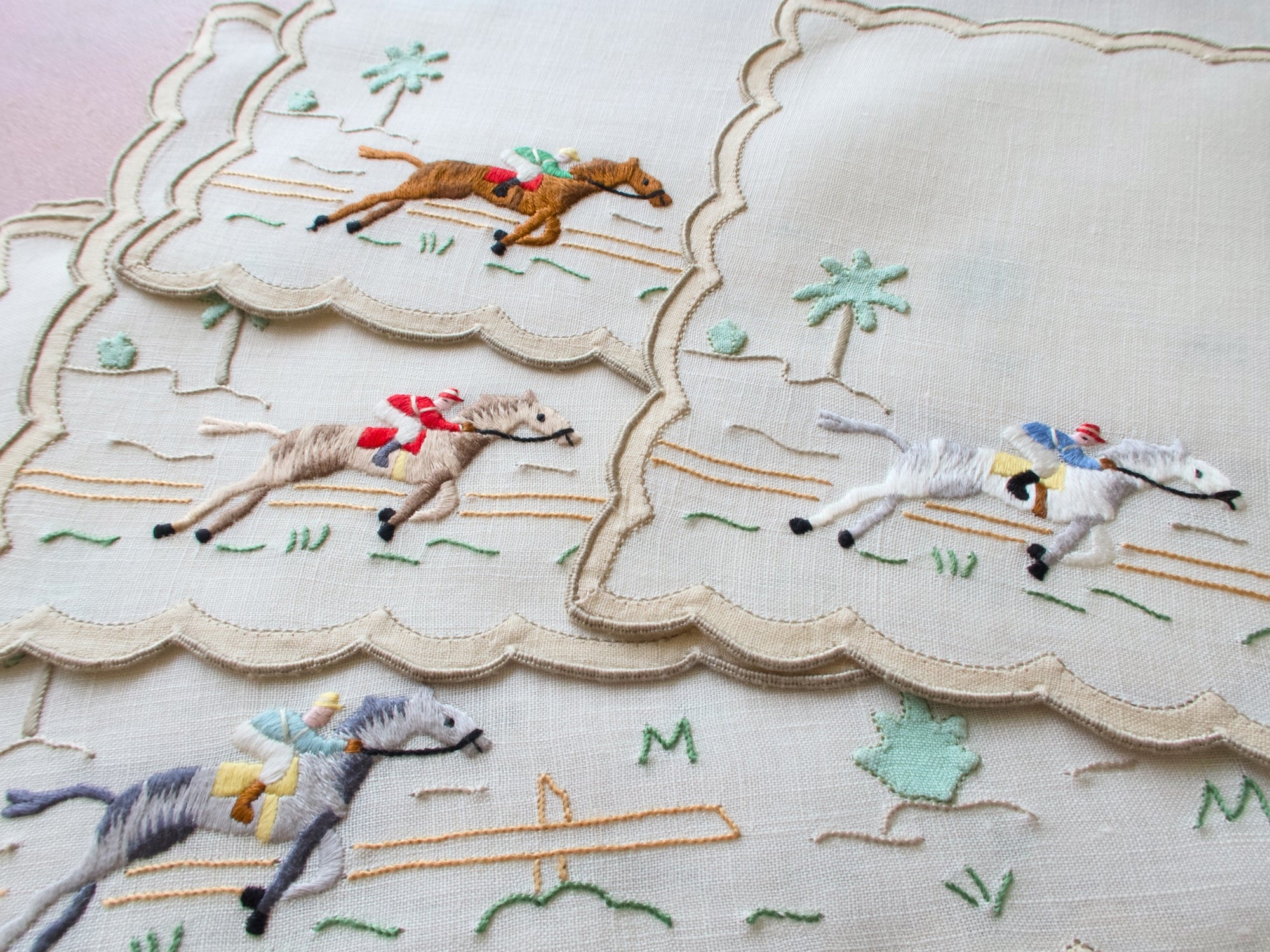 Horse Racing Vintage Madeira Cocktail Napkins, Set of 8