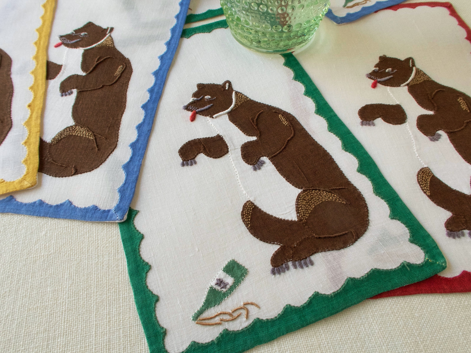Bear Bash Vintage Madeira Cocktail Napkins, Set of 8