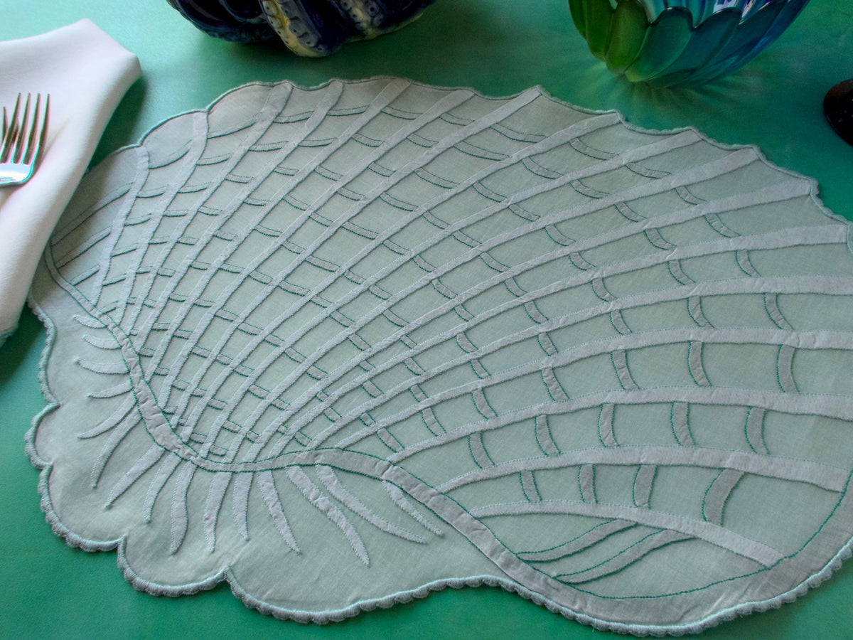 embroidered organdy seashell placemat