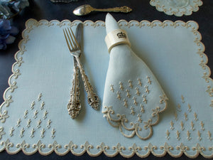 "Old France" in Blue Vintage Marghab 24pc Placemat Set for 8