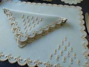 "Old France" in Blue Vintage Marghab 24pc Placemat Set for 8