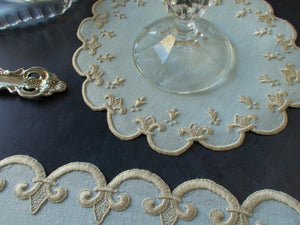 "Old France" in Blue Vintage Marghab 24pc Placemat Set for 8