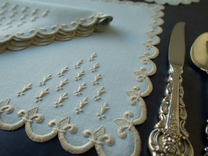"Old France" in Blue Vintage Marghab 24pc Placemat Set for 8
