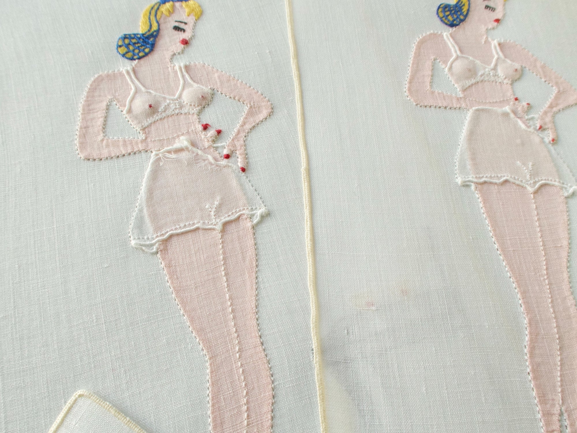 "Waiting" Vintage Madeira Naughty Cocktail Napkins - Set of 4