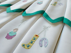Christmas Vintage Italian Embroidered 24pc Placemat Set for 12