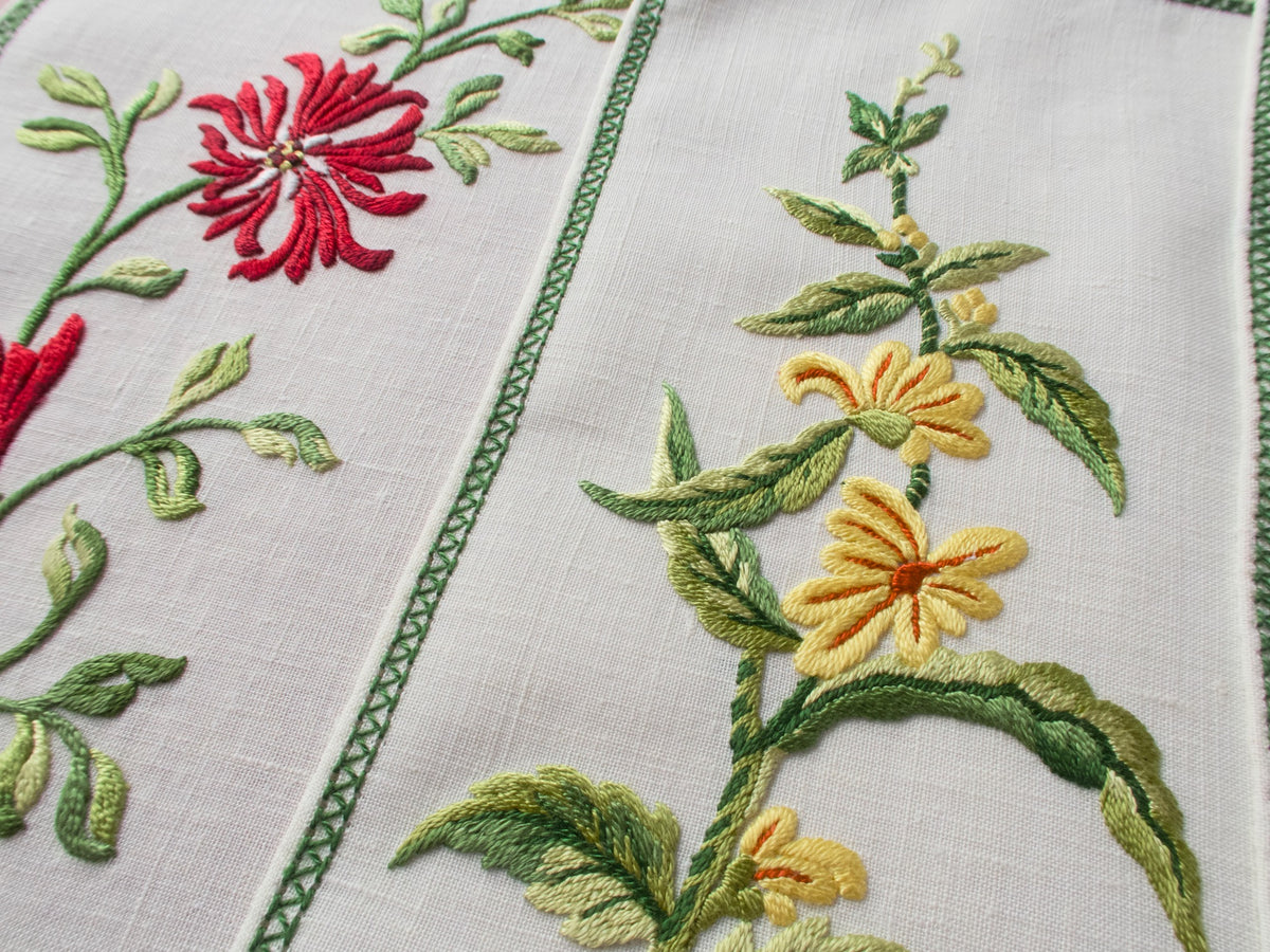Lush Flowers Vintage Italian 8 pc Placemat Set for 4