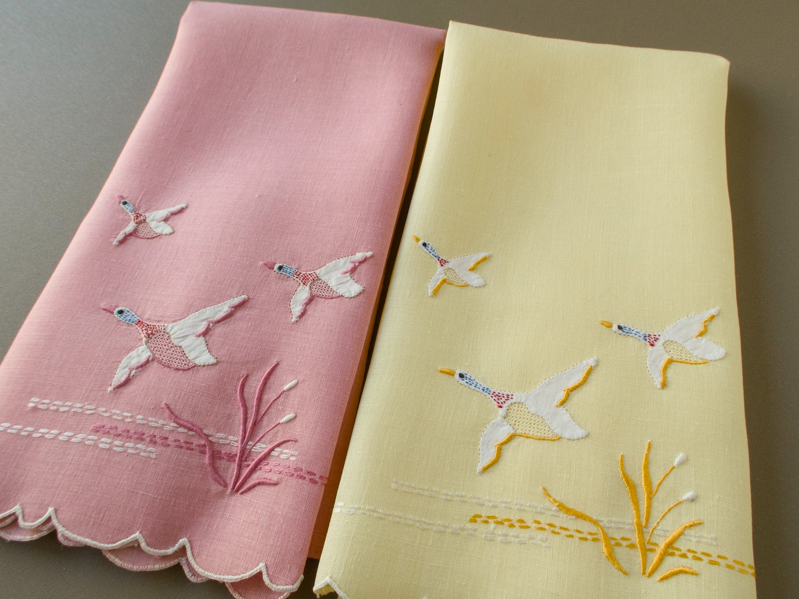 Flying Mallards Vintage Madeira Guest Towels, Set of 2