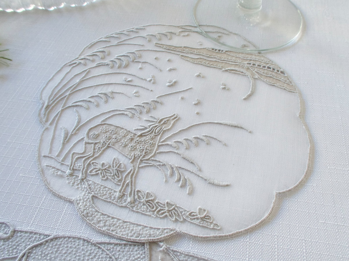 &quot;Deer&quot; Vintage Marghab 24pc Placemat Set for 8