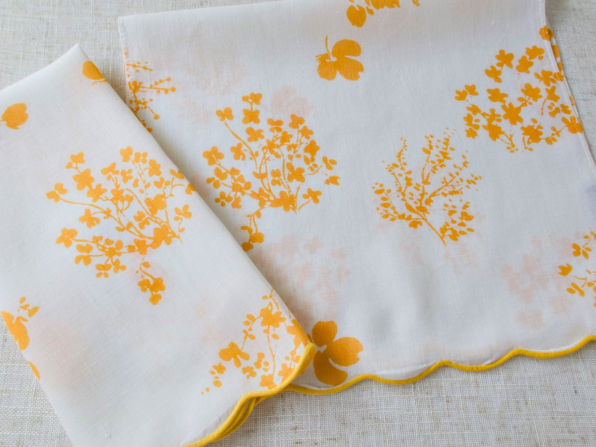 Vintage D Porthault Linen Guest Towels - Set of 2