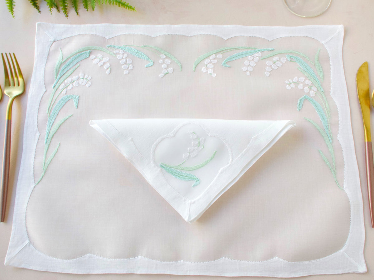 Lily of the Valley Vintage Madeira 8pc Placemat Set for 4