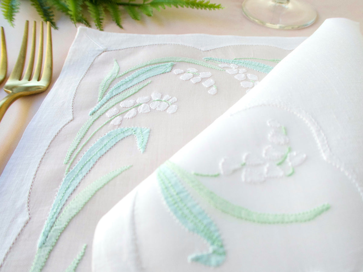 Lily of the Valley Vintage Madeira 8pc Placemat Set for 4