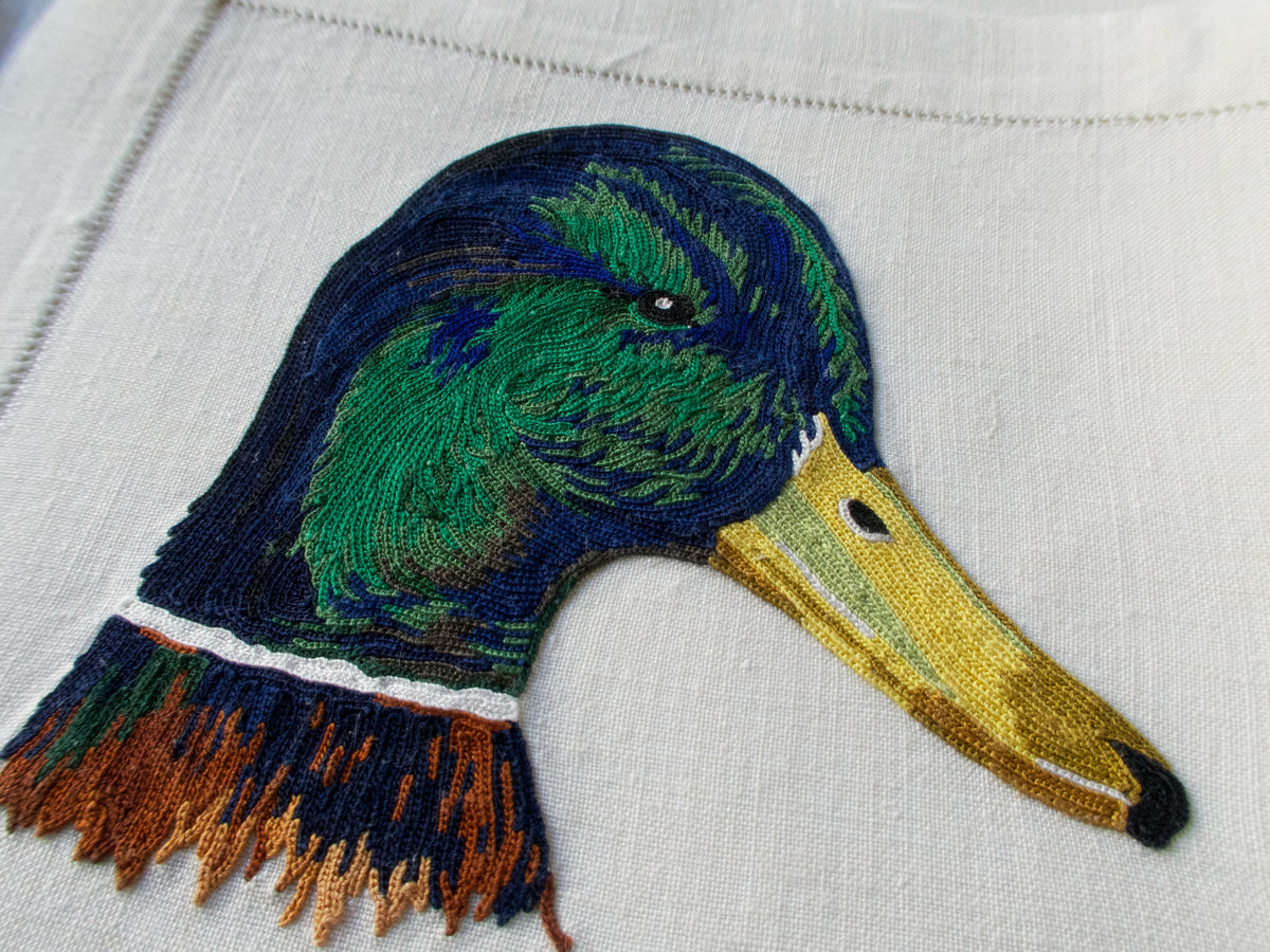 Game Birds Vintage French Embroidery 24 pc Placemat Set for 12