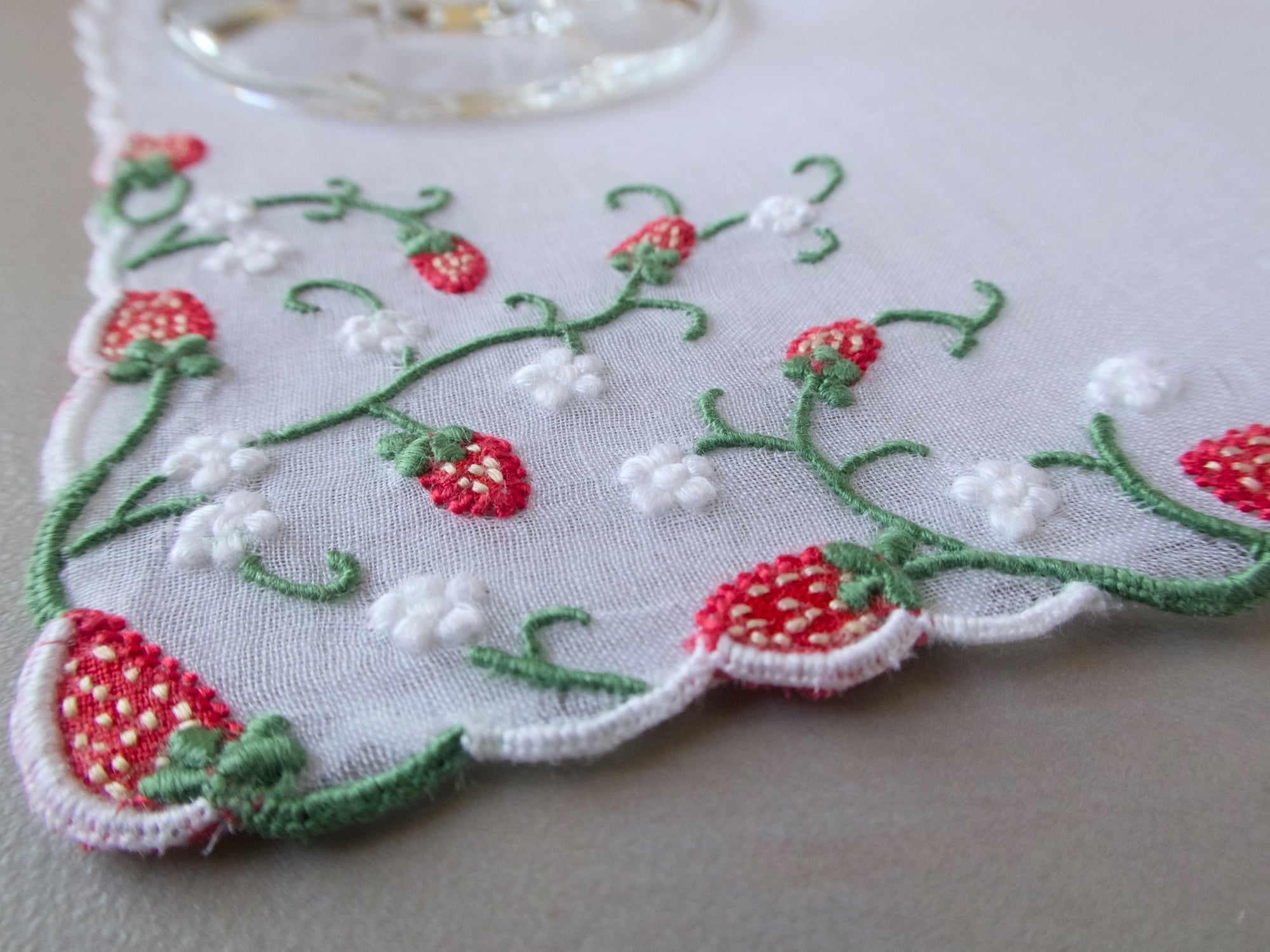 "Strawberry" Marghab Organdy Cocktail Napkins, Set of 6