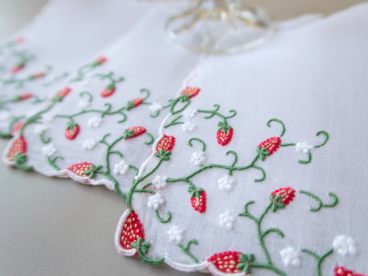 &quot;Strawberry&quot; Marghab Organdy Cocktail Napkins, Set of 6