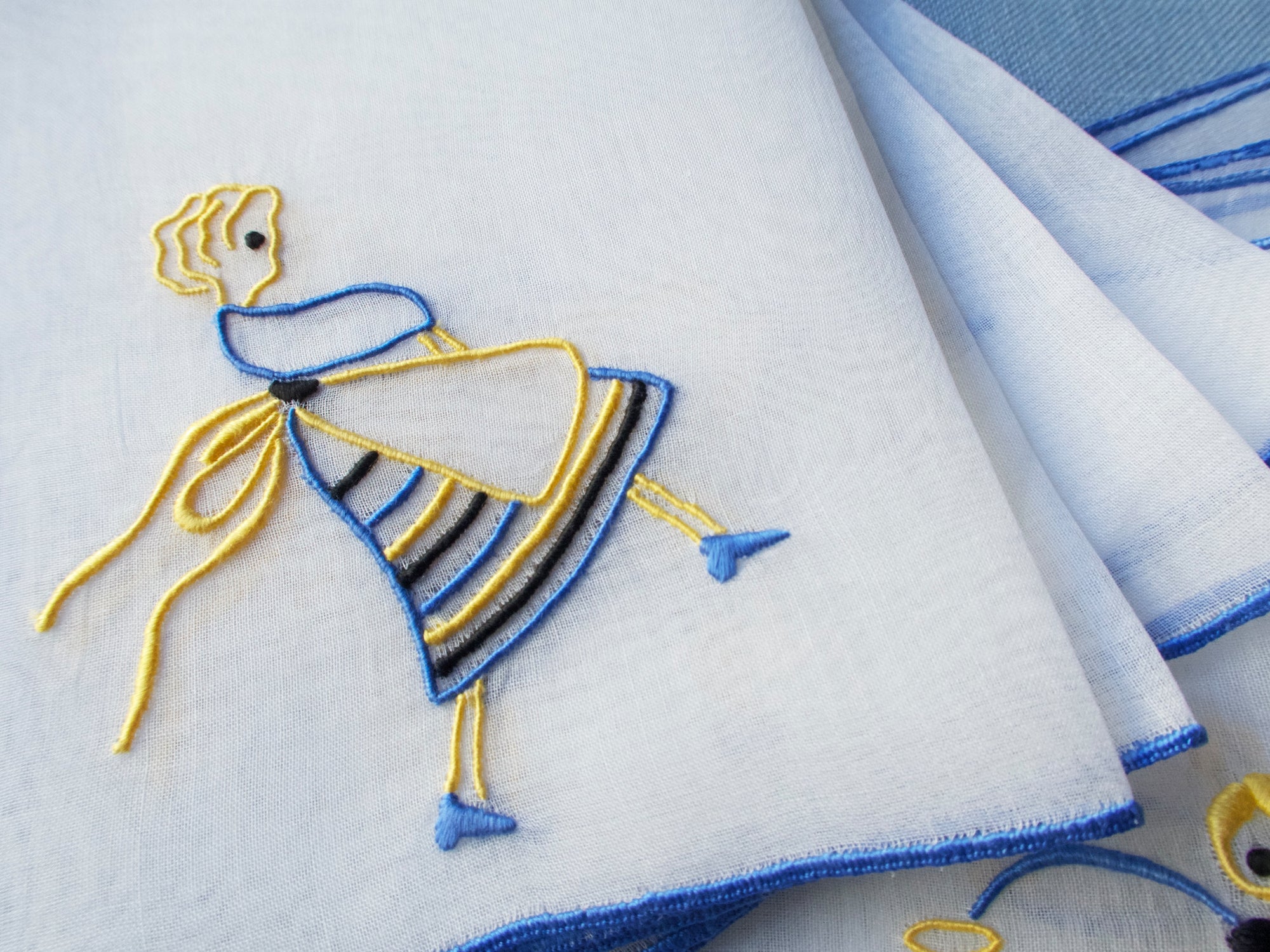 "Dancer & Barmaid" Vintage Marghab Cocktail Napkins, Set of 8
