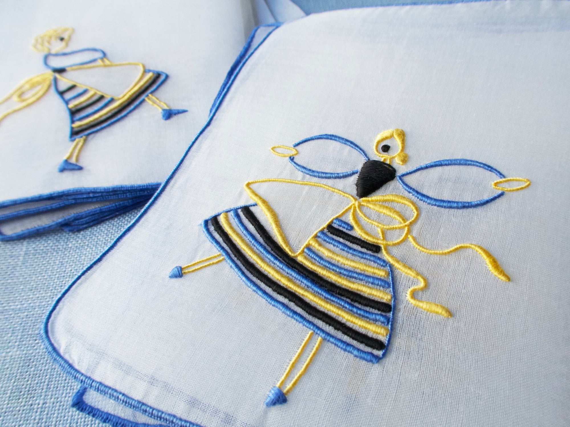 "Dancer & Barmaid" Vintage Marghab Cocktail Napkins, Set of 8