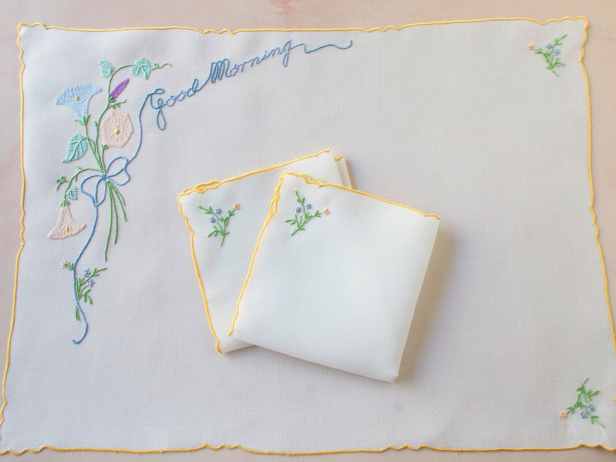 &quot;Good Morning&quot; Morning Glories Vintage Madeira 3pc Breakfast Set