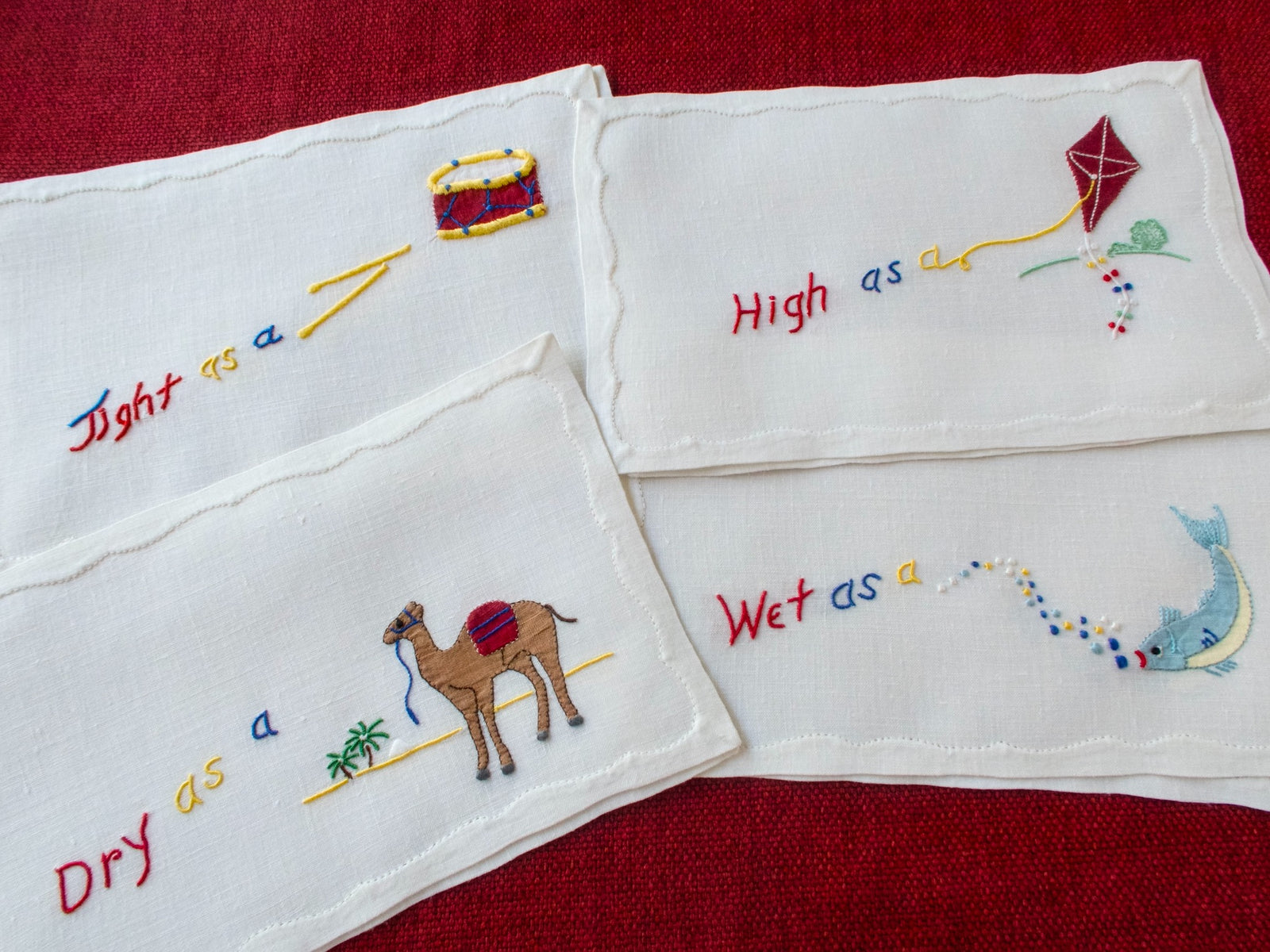 Wet as a Fish (& More) Vintage Madeira Cocktail Napkins, Set of 8