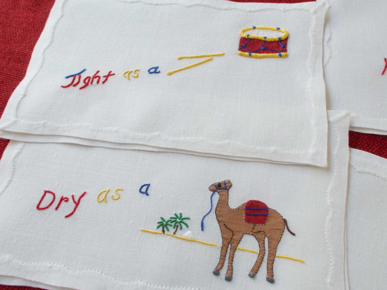 Wet as a Fish (& More) Vintage Madeira Cocktail Napkins, Set of 8