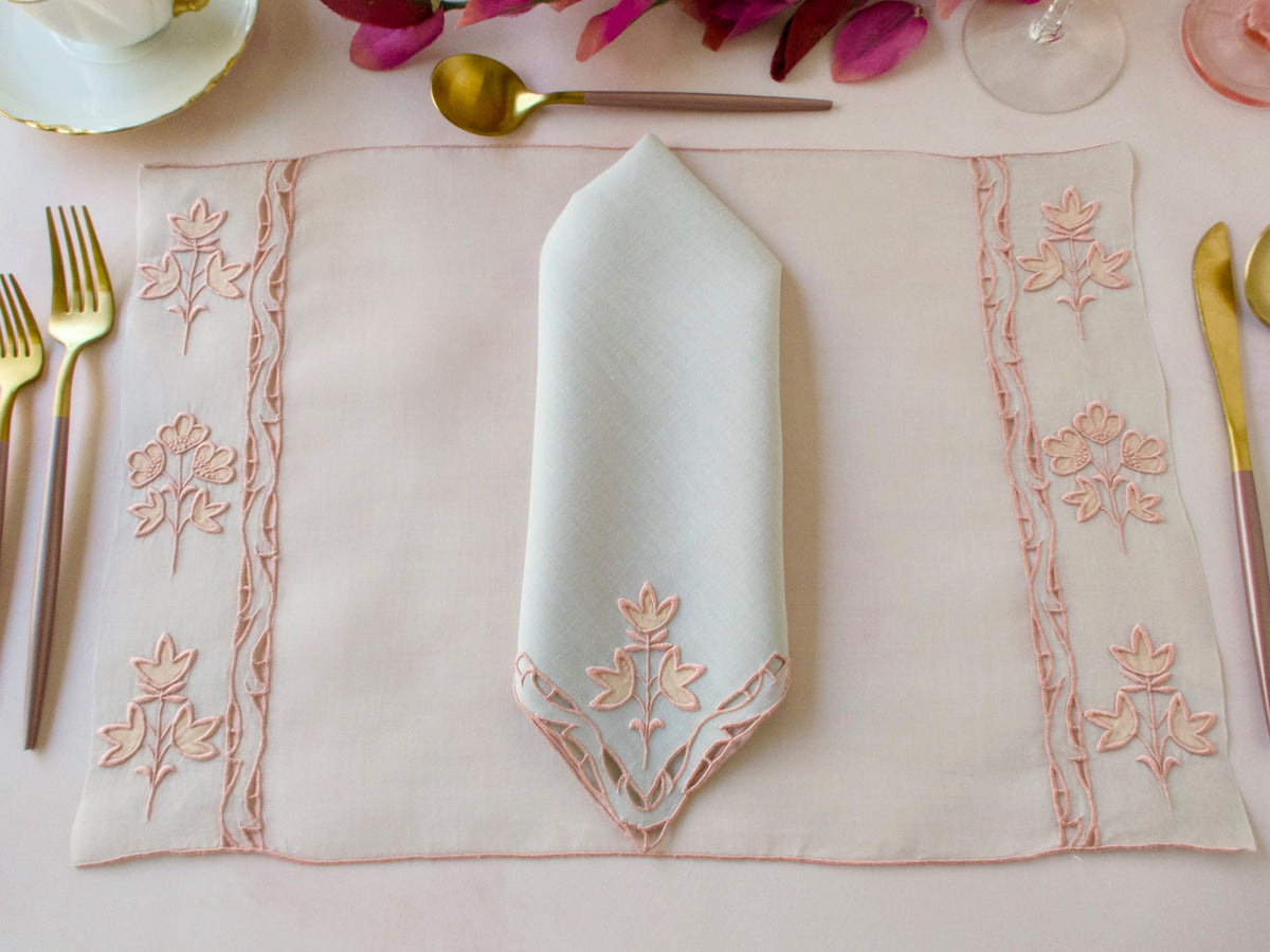 &quot;Background&quot; Vintage Marghab Madeira 24pc Placemat Set for 12