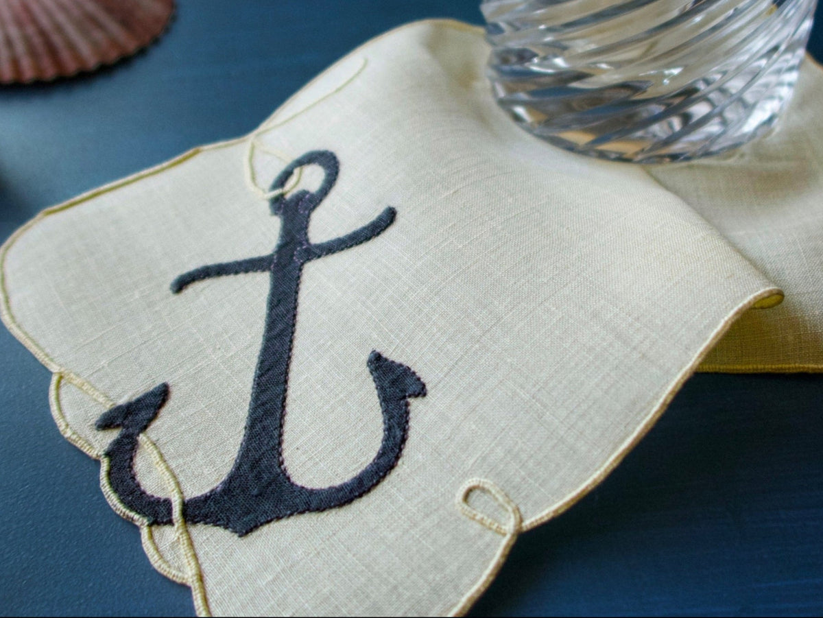 Anchors Away Vintage Madeira Cocktail Napkins, Set of 8