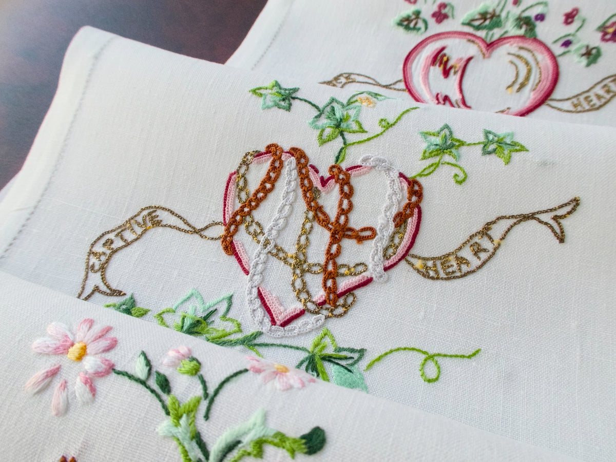 D. Porthault Heart Cocktail Napkins from the Duke &amp; Duchess of Windsor