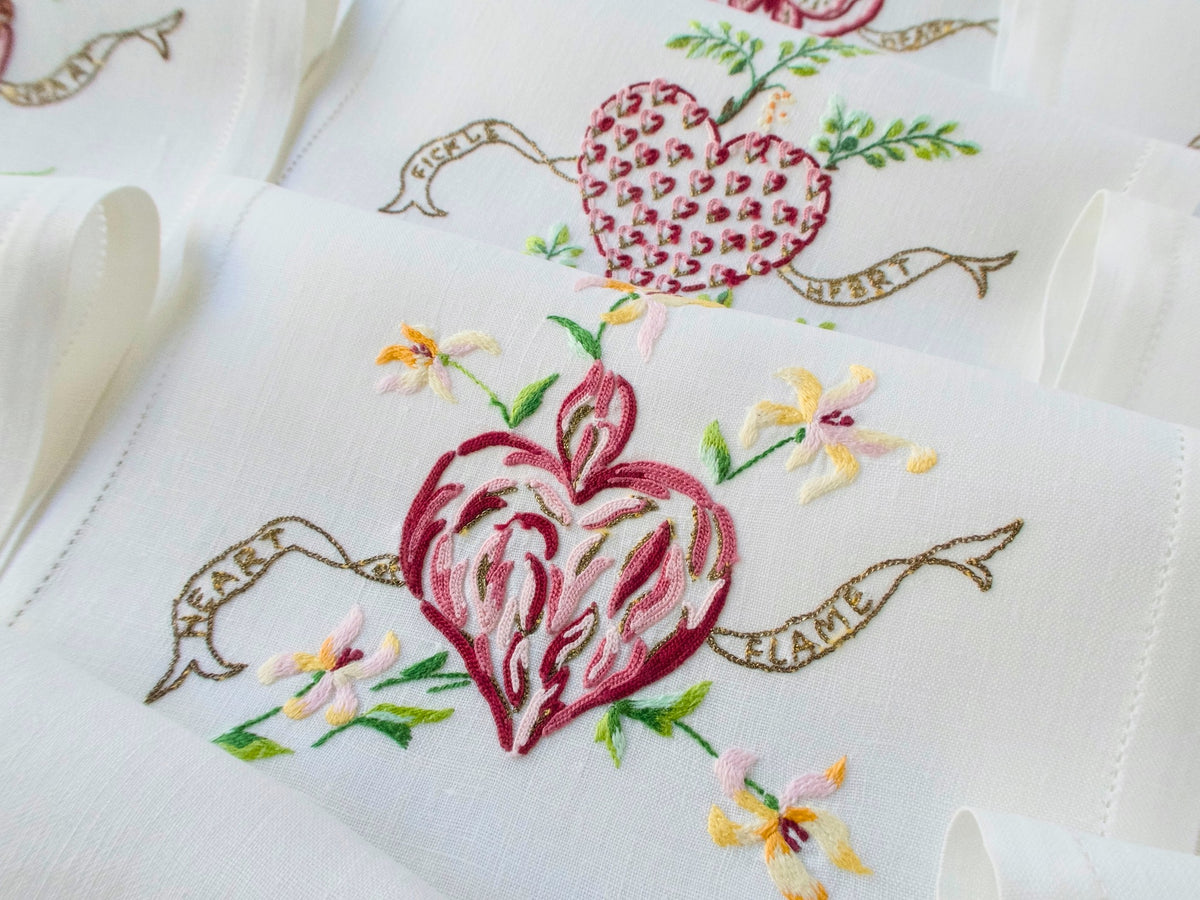 D. Porthault Heart Cocktail Napkins from the Duke &amp; Duchess of Windsor