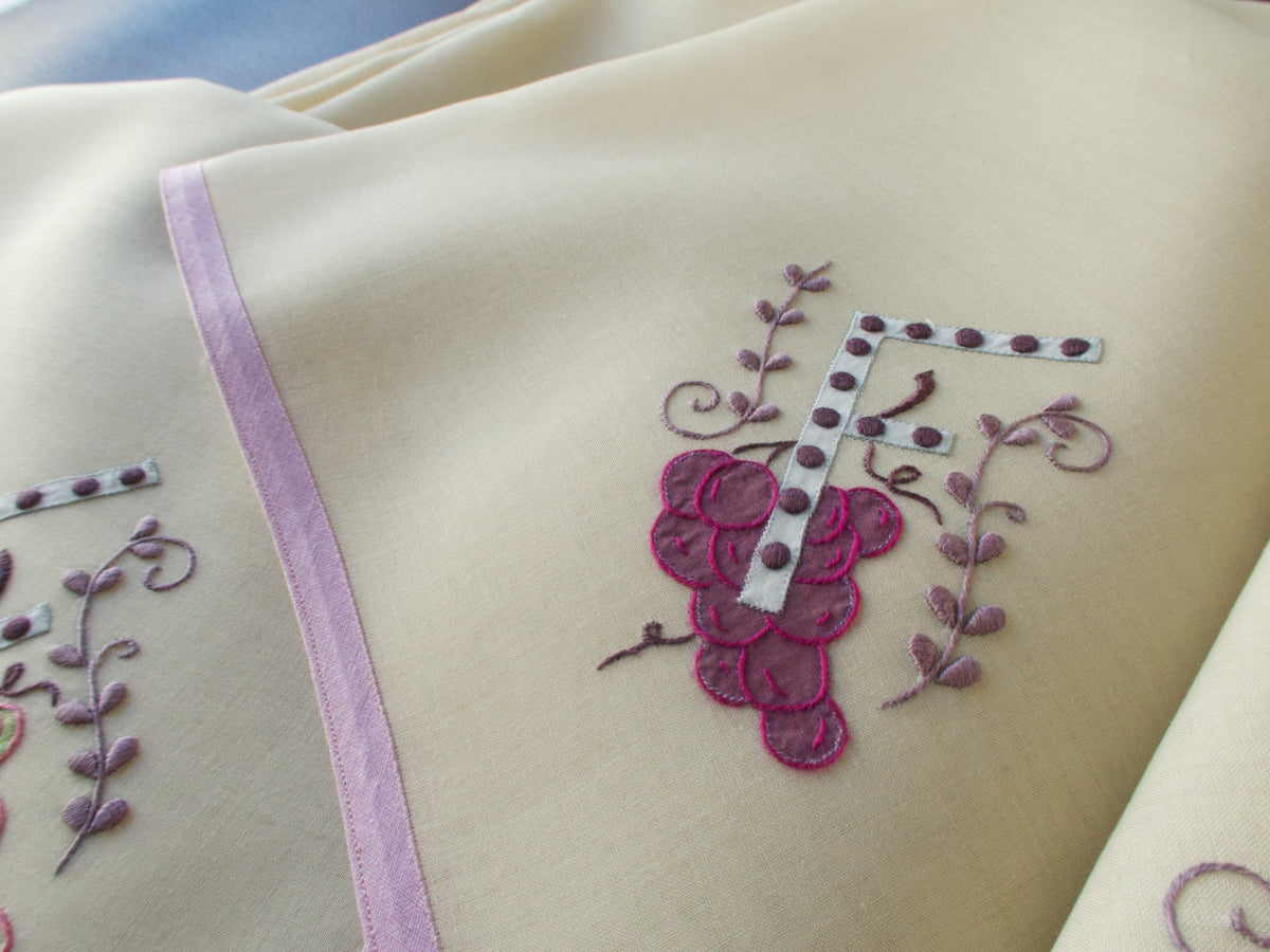 &quot;F&quot; Monogram Vintage Italian Table Napkins, Set of 12