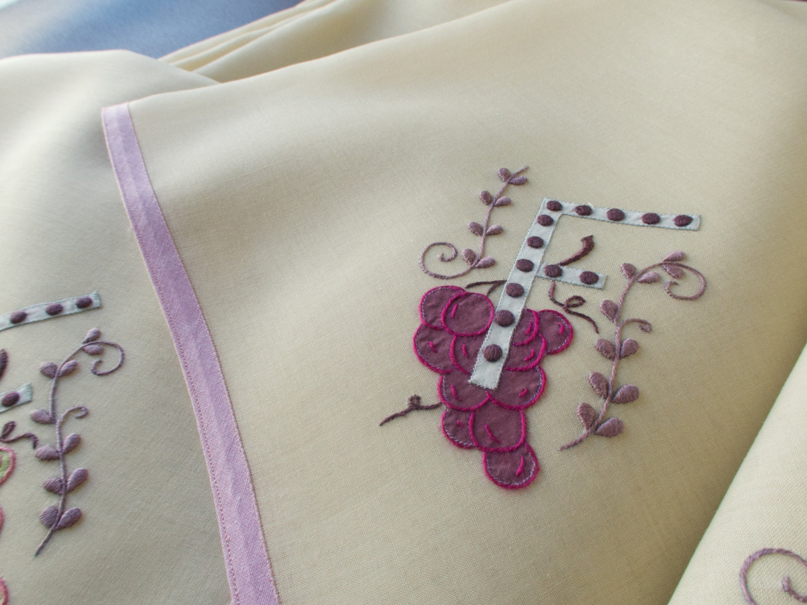 "F" Monogram Vintage Italian Table Napkins, Set of 12