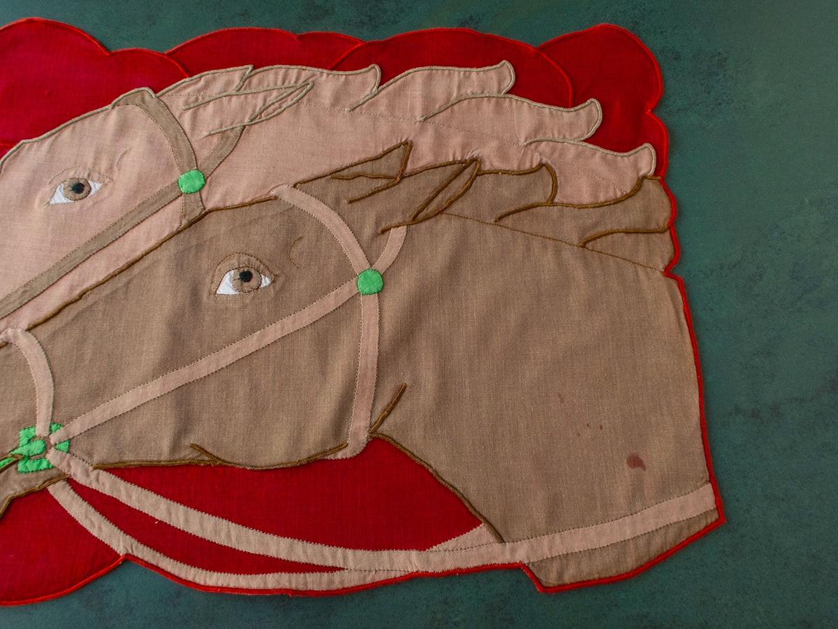 Dramatic Horses Vintage Madeira 24pc Placemat Set for 12