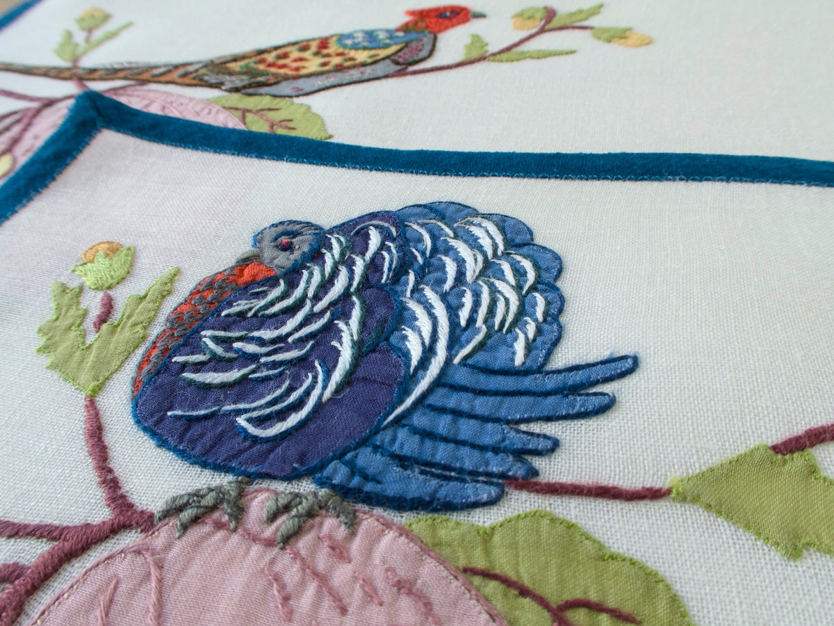 Ornate &amp; Colorful Birds Vintage Italian 24pc Placemat Set for 12