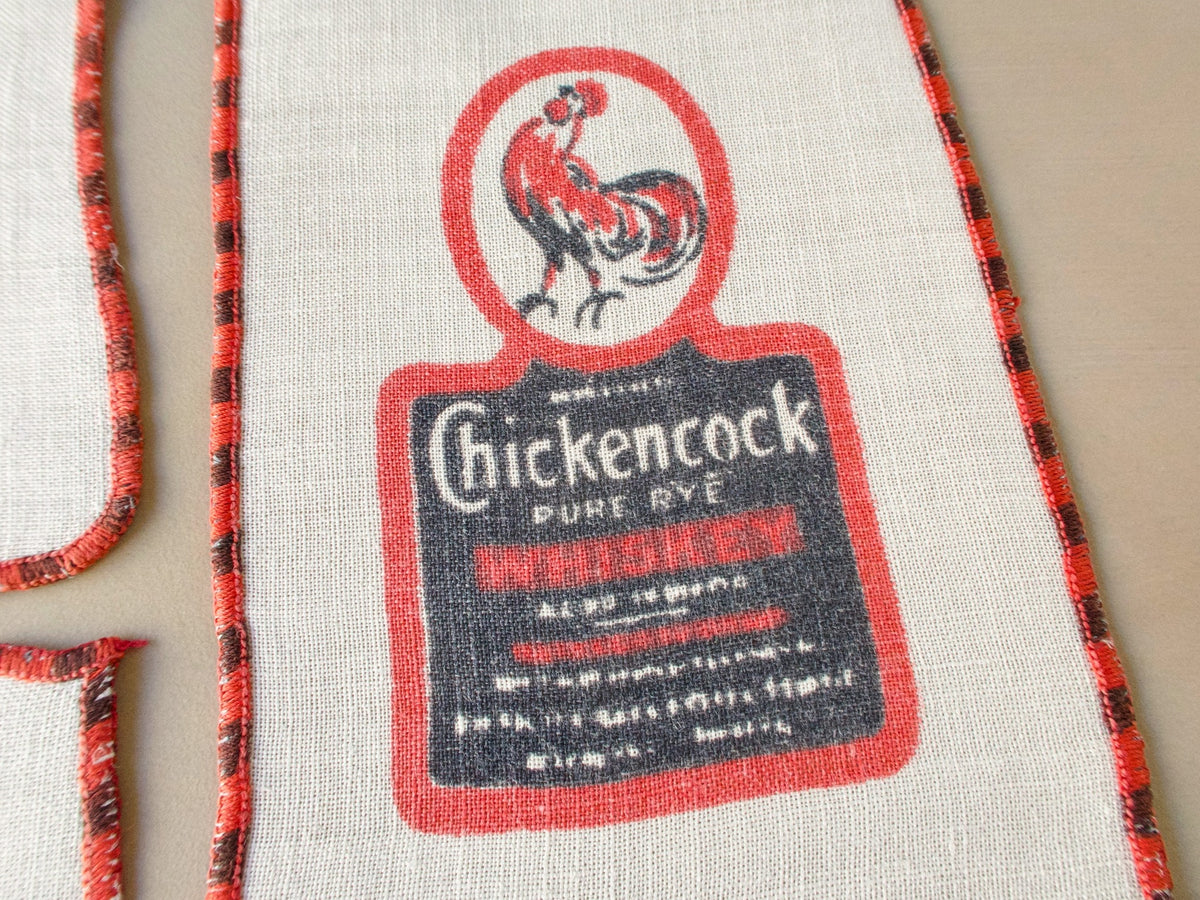 1940s Premium Liquor Labels Vintage Cocktail Napkins, Set of 7