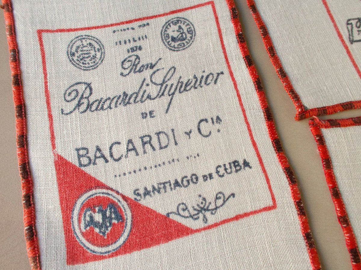 1940s Premium Liquor Labels Vintage Cocktail Napkins, Set of 7