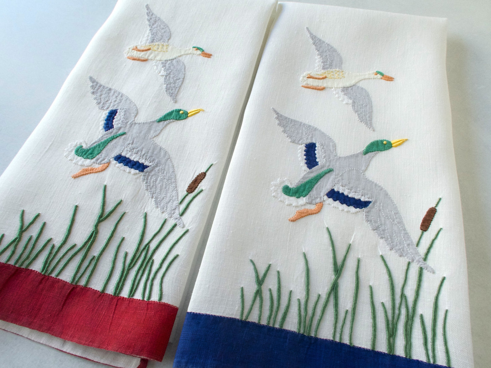 Mallards in the Marsh Vintage Madeira Guest Towels, Set of 2