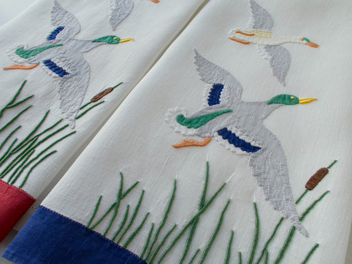 Mallards in the Marsh Vintage Madeira Guest Towels, Set of 2