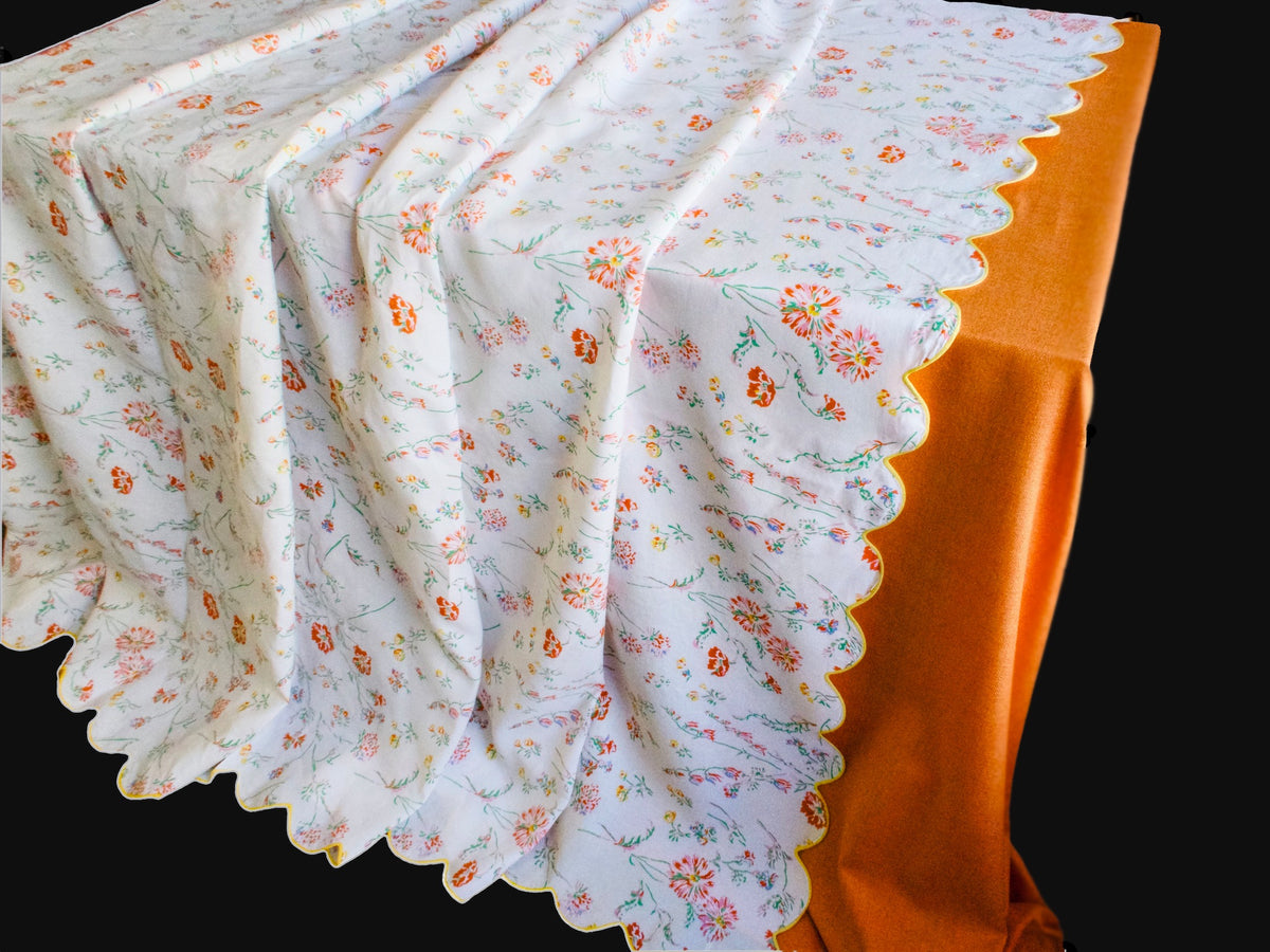 Vintage D Porthault Vintage Linen Tablecloth - 92&quot; x 126&quot;