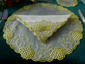 "Pine" Vintage Marghab Madeira 24pc Placemat Set for 8
