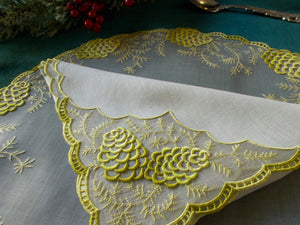"Pine" Vintage Marghab Madeira 24pc Placemat Set for 8
