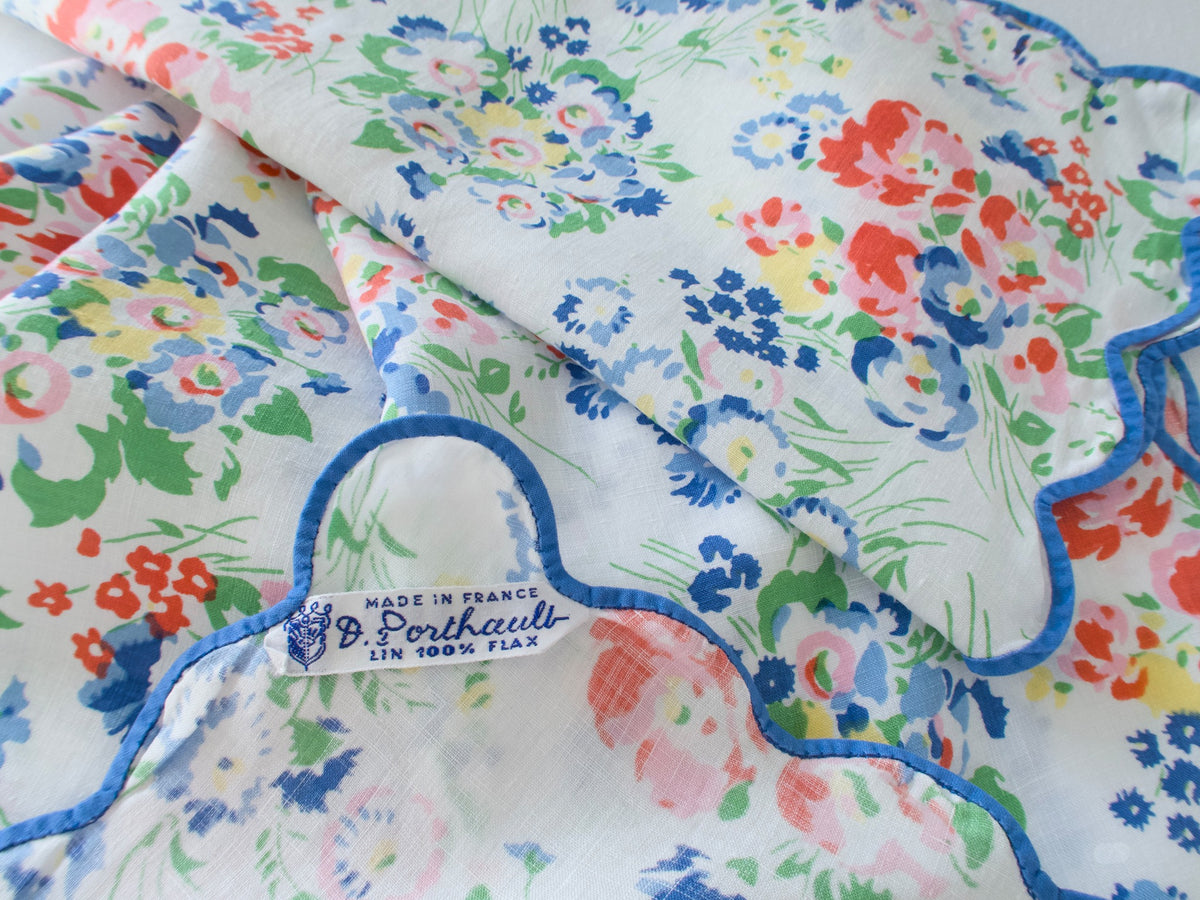 Vintage D Porthault Mille Fleurs Linen Table Napkins, Set of 6