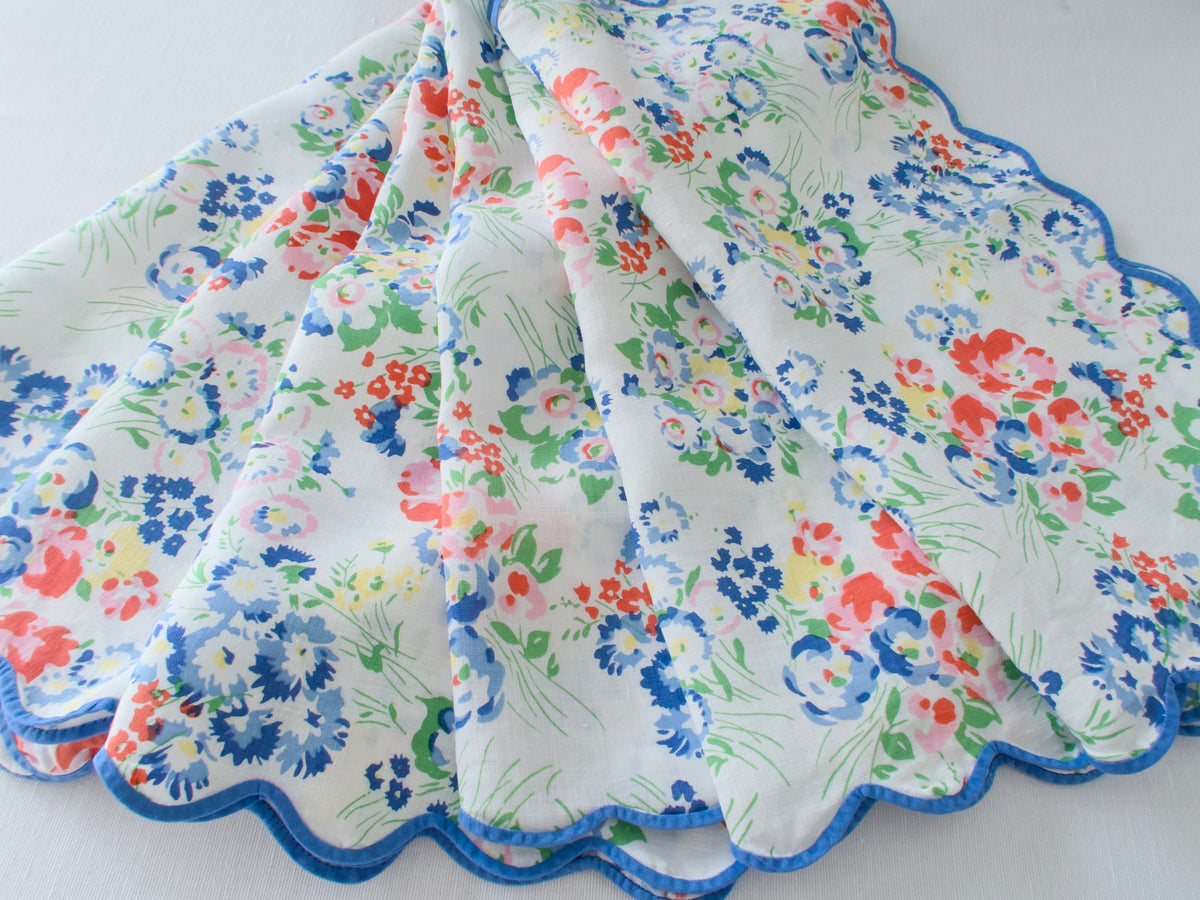 Vintage D Porthault Mille Fleurs Linen Table Napkins, Set of 6