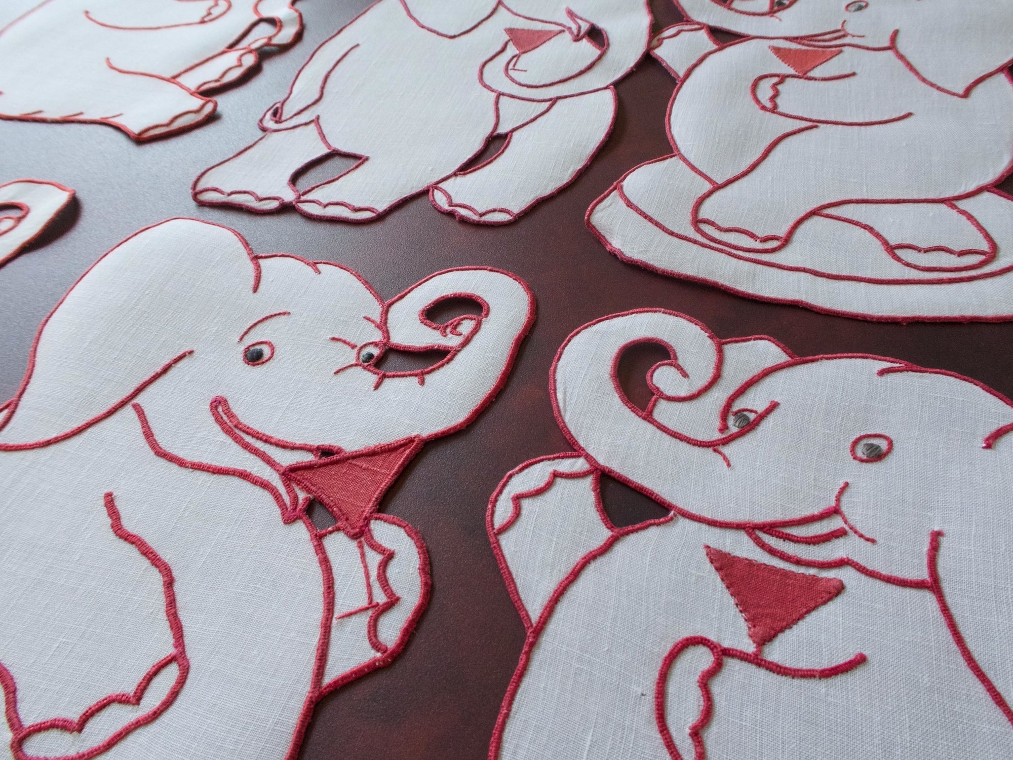 Party Elephants Vintage Madeira Cocktail Napkins, Set of 8