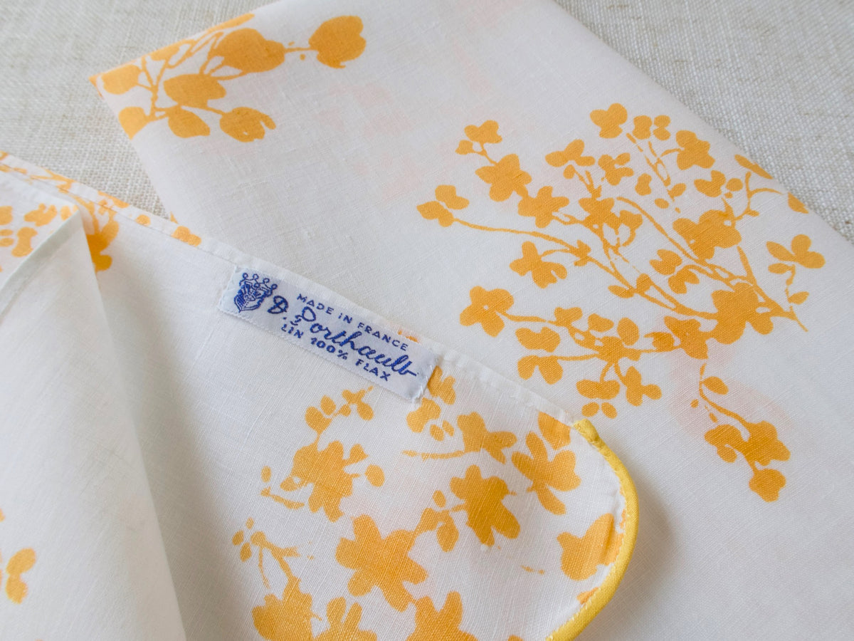 Vintage D Porthault Linen Guest Towels - Set of 2