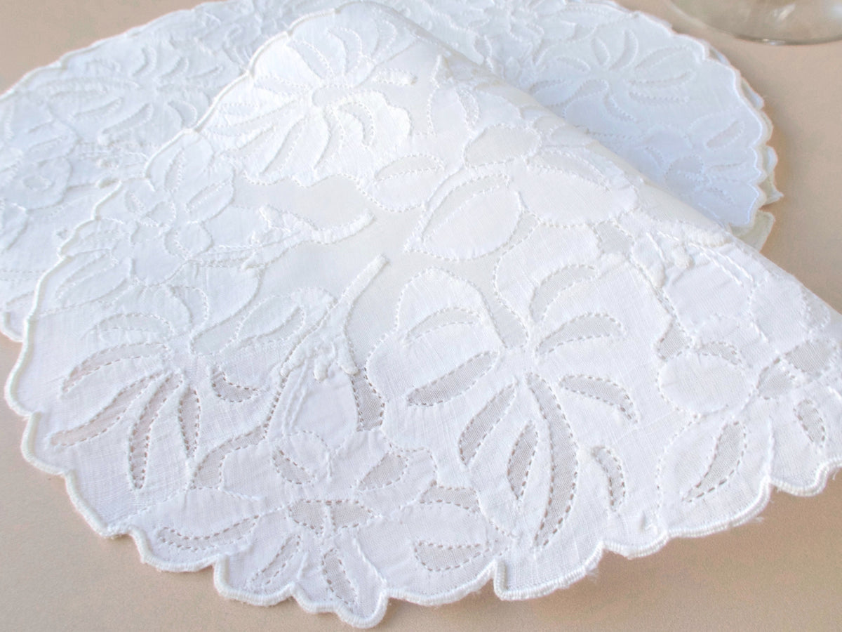 Orchids &amp; Leaves Vintage Madeira Cocktail Napkins, Set of 6