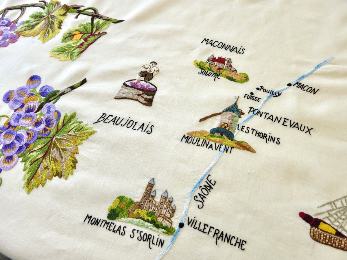 French Wine Country D Porthault Tablecloth 70x122&quot; &amp; 12 Napkins