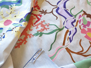 Matisse Inspired Sea Life Hand Appliqué D Porthault  70x108" Tablecloth & Napkins
