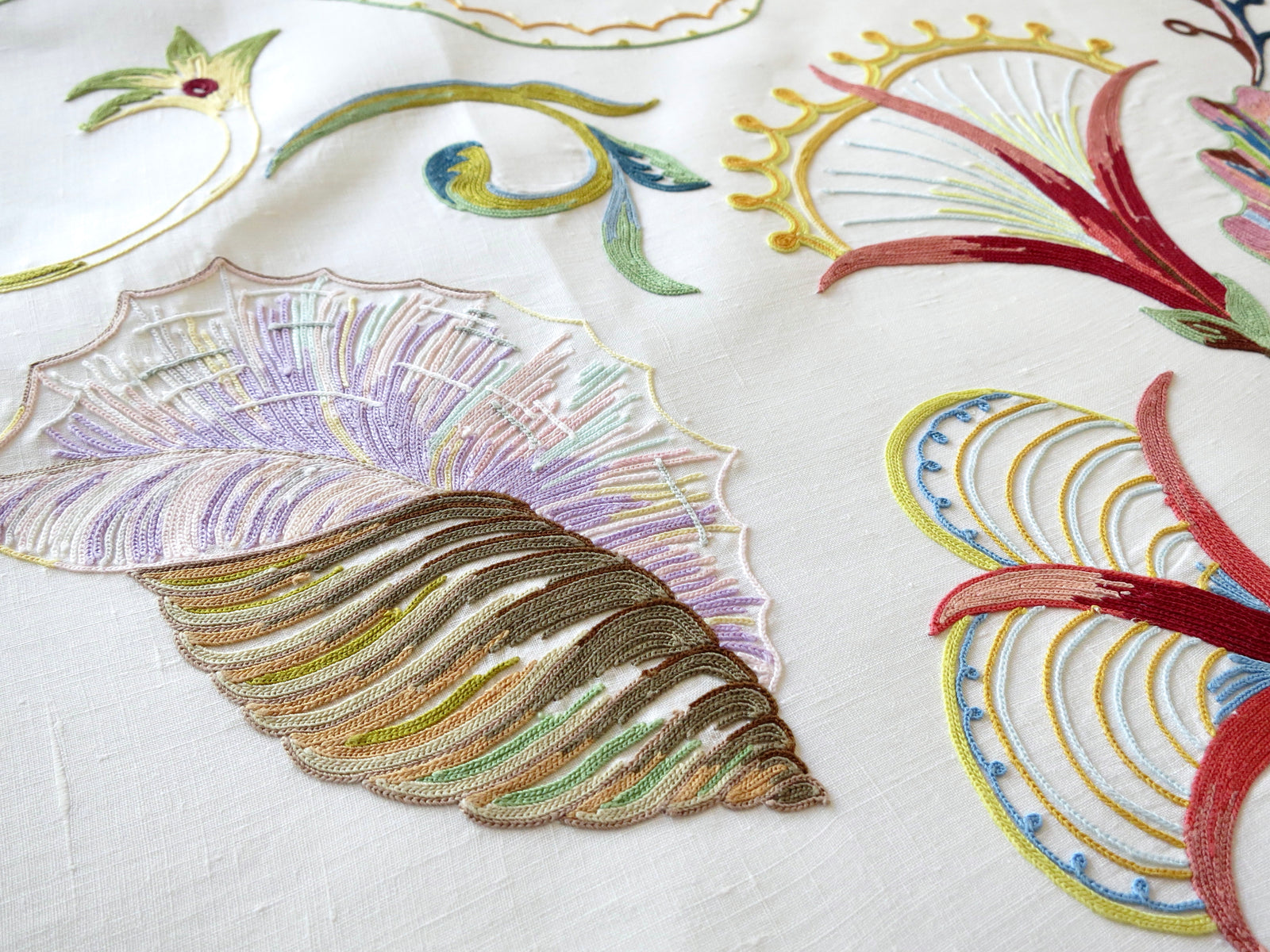 Fish Marine Life Vintage D Porthault Beauvais Embroidery Round Tablecloth & Napkins