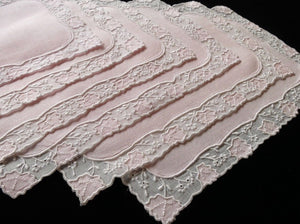 Pink Ivy Vintage Madeira Linen Cocktail Napkins - Set of 6