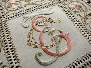 Antique Ottoman Cocktail Napkins Metallic Embroidery, Set of 12