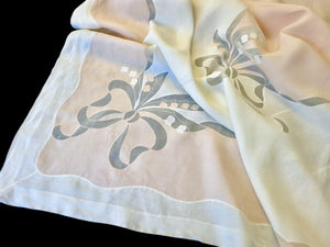 Lily of the Valley Vintage Madeira Hand Embroidered 104" Tablecloth & 12 Napkins